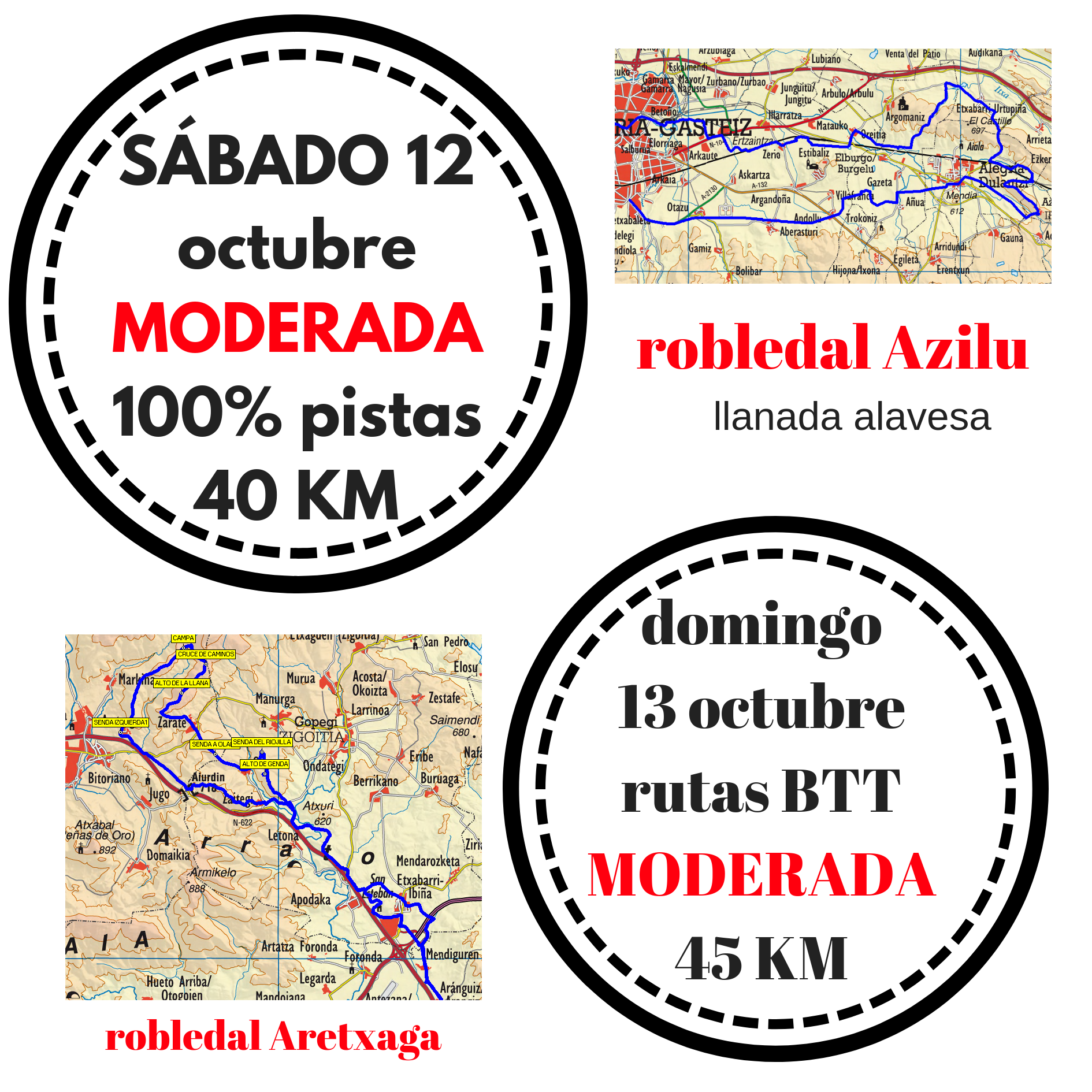 Foto SÁBADO 12 OCTUBRE: LLANADA ALAVESA (PISTAS) Y DOMINGO 13 OCTUBRE: ROBLEDAL ARETXAGA (BTT)